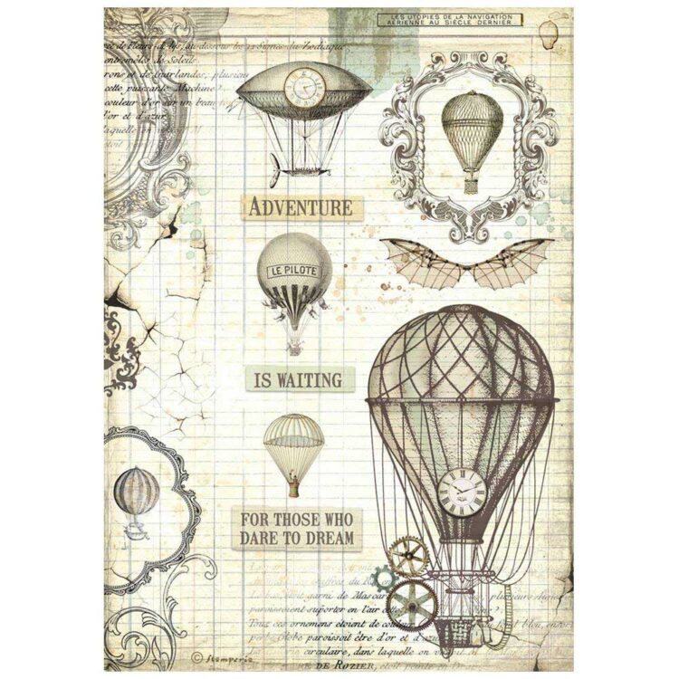 483700-1000x1000 STAMPERIA VOYAGES FANTASTIQUE DECOUPAGE PAPER A4 - DFSA4838 - Imagine 1
