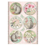 STAMPERIA ORHIDEE ȘI PISICI HÂRTIE DECOUPAGE A4 - DFSA4849
