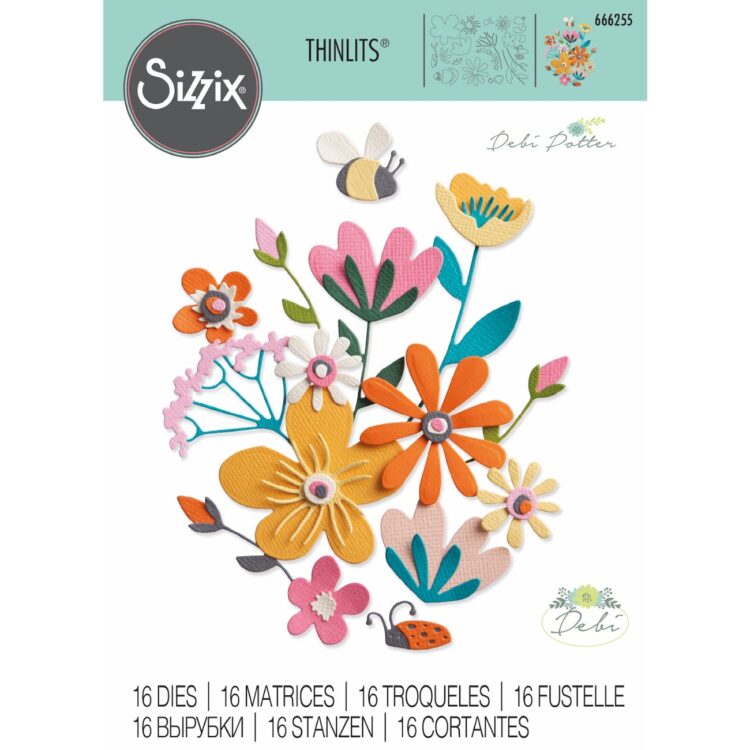 666255 SIZZIX THINLITS CUT MATRIȚE - FABULOASE FLORI ÎNDRĂZNEȚE - Imagine 1