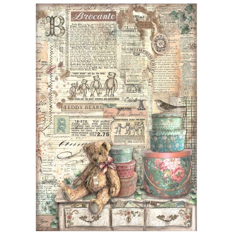 DFSA4854_1 HÂRTIE DE DECOUPAGE STAMPERIA BROCANTE A4 - DFSA4854 - Imagine 1
