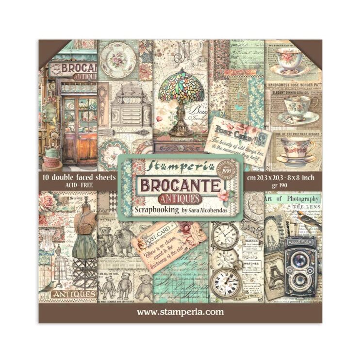 BLOC STAMPERIA BROCANTE 20.3/20.3 CM -SBBS100 - Imagine 1