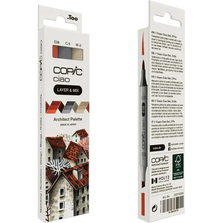 COPIC CIAO SET - PALETA ARHITECT 3 CULORI - Imagine 2