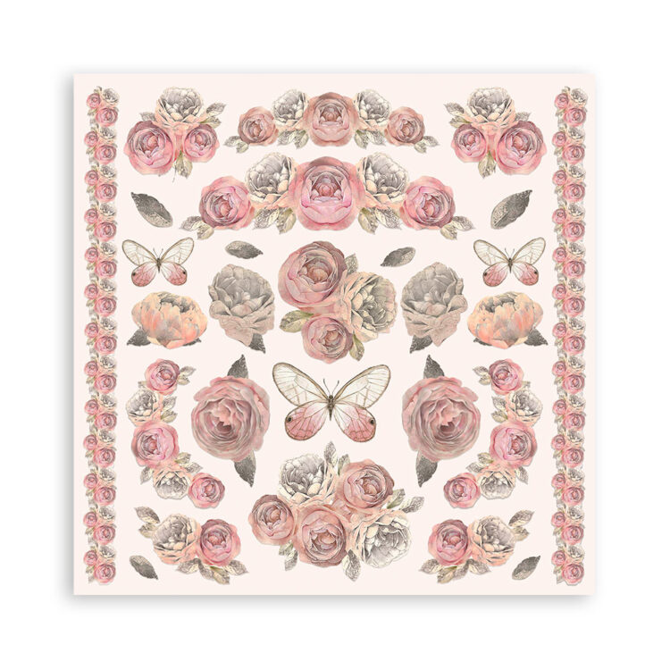 STAMPERIA SHABBY TRANDAFIR BLOC 20.3/20.3 CM -SBBS107 - Imagine 1