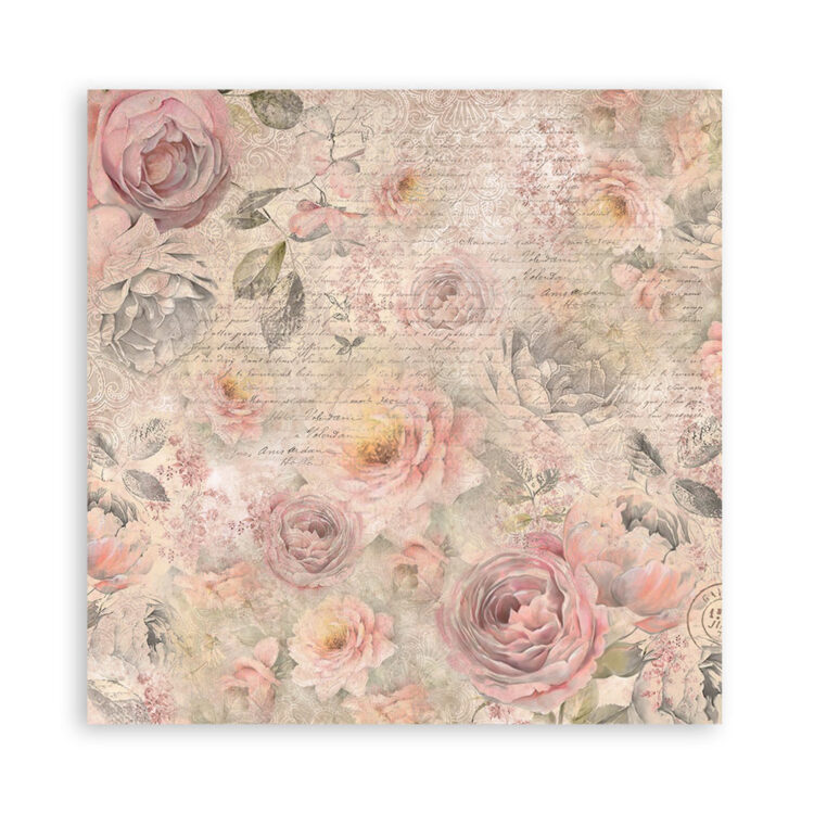 STAMPERIA SHABBY TRANDAFIR BLOC 20.3/20.3 CM -SBBS107 - Imagine 4
