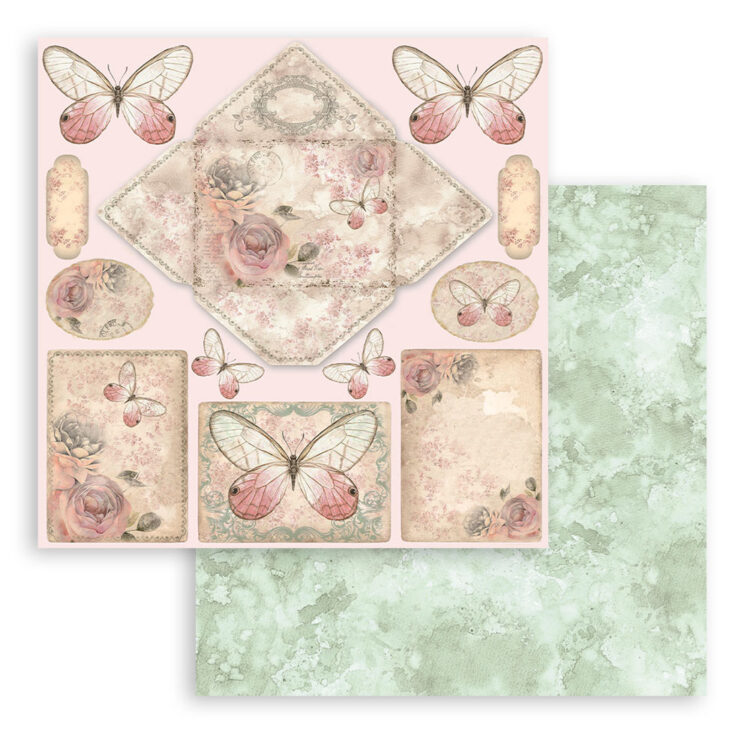 STAMPERIA SHABBY TRANDAFIR BLOC 20.3/20.3 CM -SBBS107 - Imagine 6