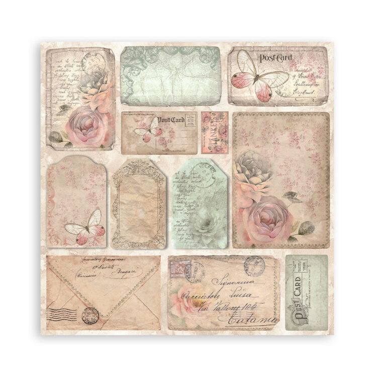 STAMPERIA SHABBY TRANDAFIR BLOC 20.3/20.3 CM -SBBS107 - Imagine 8