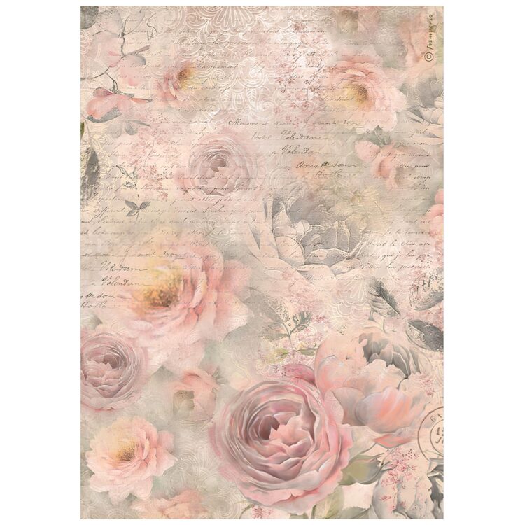487700 HÂRTIE DE OREZ STAMPERIA SHABBY ROSE DECOUPAGE A4 - DFSA4877 - Imagine 1