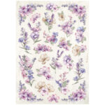 HÂRTIE DE OREZ DECOUPAGE DE LAVANDĂ STAMPERIA A4 - DFSA4881