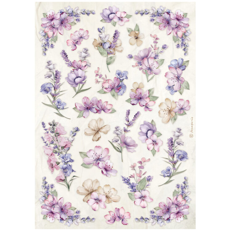 DFSA4881 HÂRTIE DE OREZ DECOUPAGE DE LAVANDĂ STAMPERIA A4 - DFSA4881 - Imagine 1