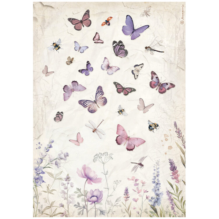 DFSA4884 HÂRTIE DE OREZ DECOUPAGE DE LAVANDĂ STAMPERIA A4 - DFSA4884 - Imagine 1