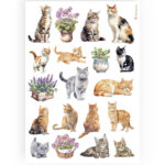 HÂRTIE DE OREZ STAMPERIA CATS DECOUPAGE A4 - DFSA4887