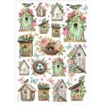HÂRTIE DE OREZ STAMPERIA NESTS DECOUPAGE A4 - DFSA4890