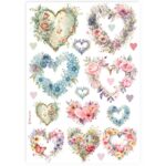 HÂRTIE DE OREZ STAMPERIA HEARTS DECOUPAGE A4 - DFSA4896