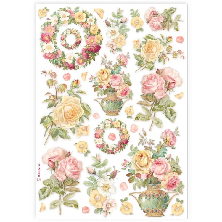 thumb_DFSA4899_1 HÂRTIE DECOUPAGE STAMPERIA ȘI TRANDAFIRI A4 - DFSA4899 - Imagine 1