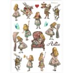 HÂRTIE DE OREZ STAMPERIA ALICE DECOUPAGE A4 - DFSA4904