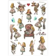 HÂRTIE DE OREZ STAMPERIA ALICE DECOUPAGE A4 - DFSA4904