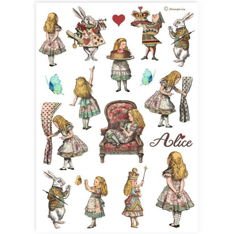 thumb_DFSA4904_1 HÂRTIE DE OREZ STAMPERIA ALICE DECOUPAGE A4 - DFSA4904 - Imagine 1