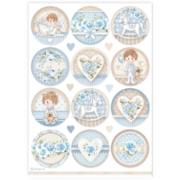 thumb_DFSA4906_1 STAMPERIA BABY BOY DECOUPAGE PAPER A4-DFSA4906 - Imagine 1