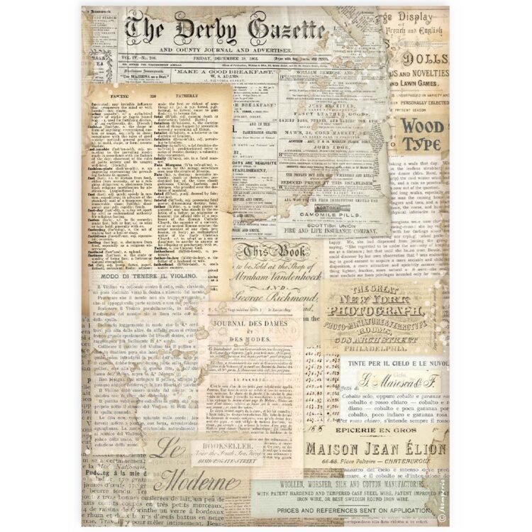 thumb_DFSA4916_1 STAMPERIA THE DERBY GAZETTE HÂRTIE DECOUPAGE A4 - DFSA4916 - Imagine 1
