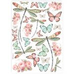 STAMPERIA DRAGONFLY DECOUPAGE DIN HÂRTIE DE OREZ A4 - DFSA4927