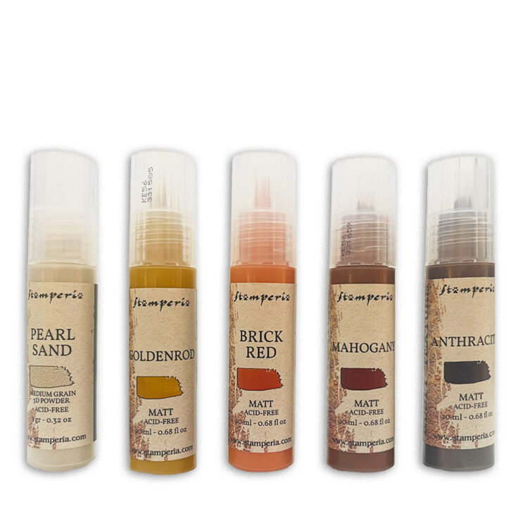 STAMPERIA PATINA TEXTURE PAINT SET KE56 5X20 ML - Imagine 1