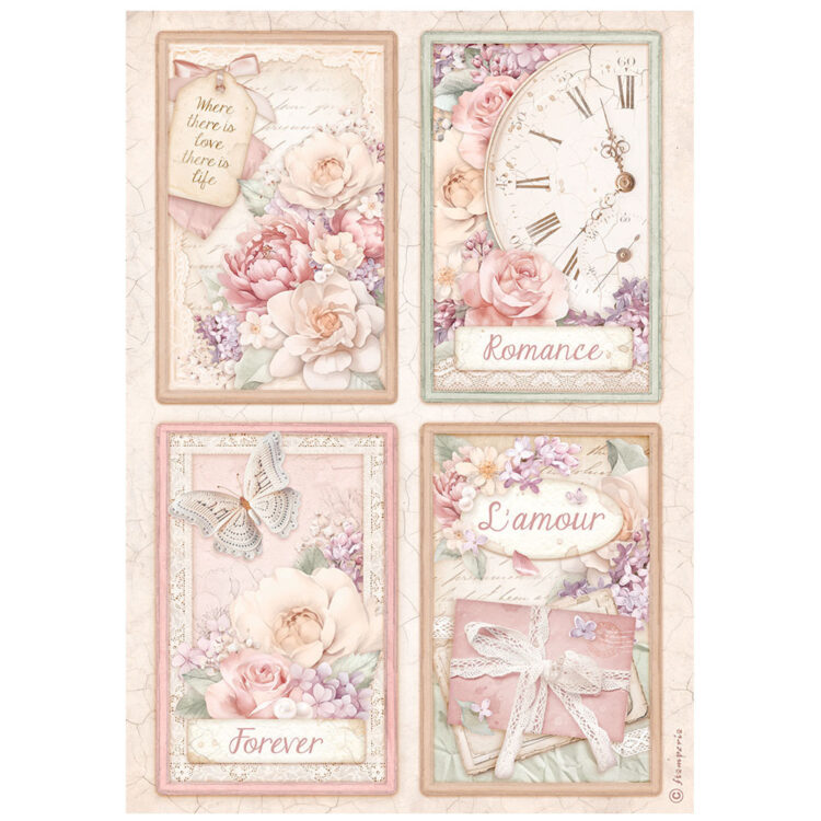 STAMPERIA ROMANCE ROREVER HÂRTIE 6 BUC. A4 DFSA4XRM - Imagine 4