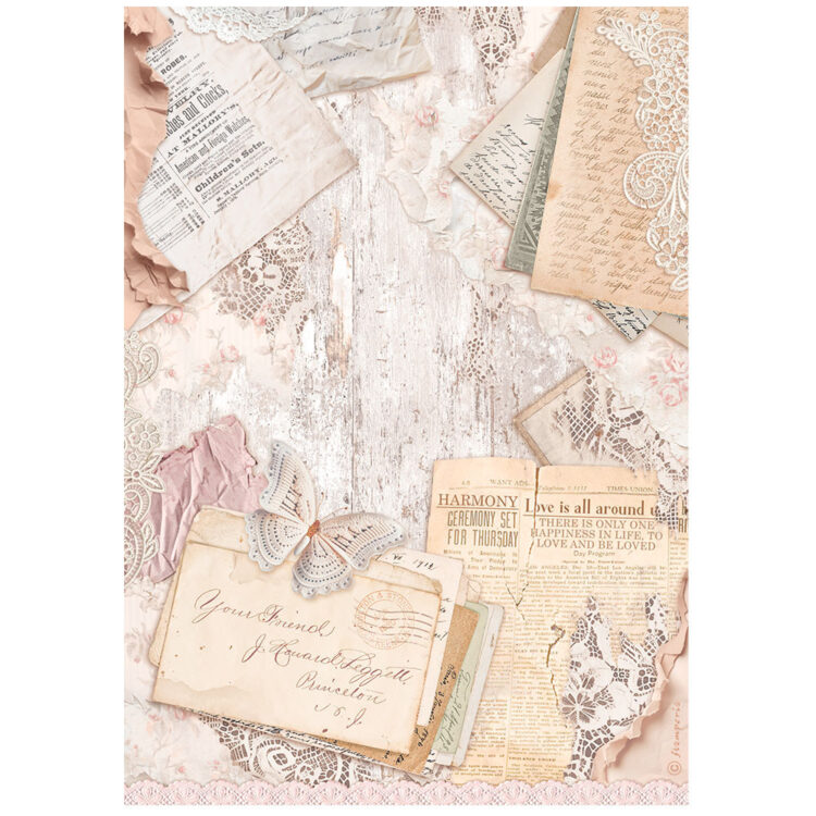 004034 7 STAMPERIA ROMANCE ROREVER HÂRTIE 6 BUC. A4 DFSA4XRM - Imagine 1