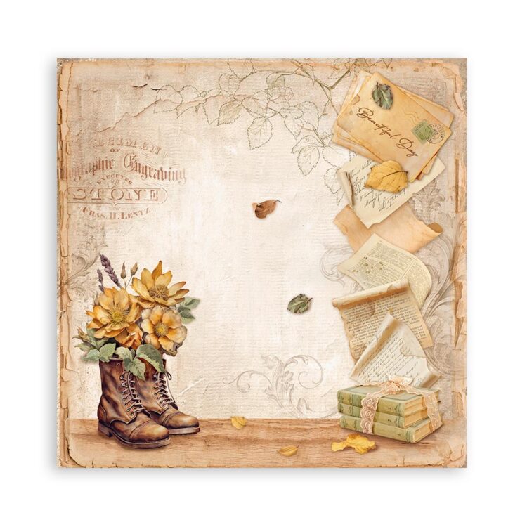 STAMPERIA GOLDEN HARMONY BLOC 30.5/30.5 CM - SBBXLB17 - Imagine 5