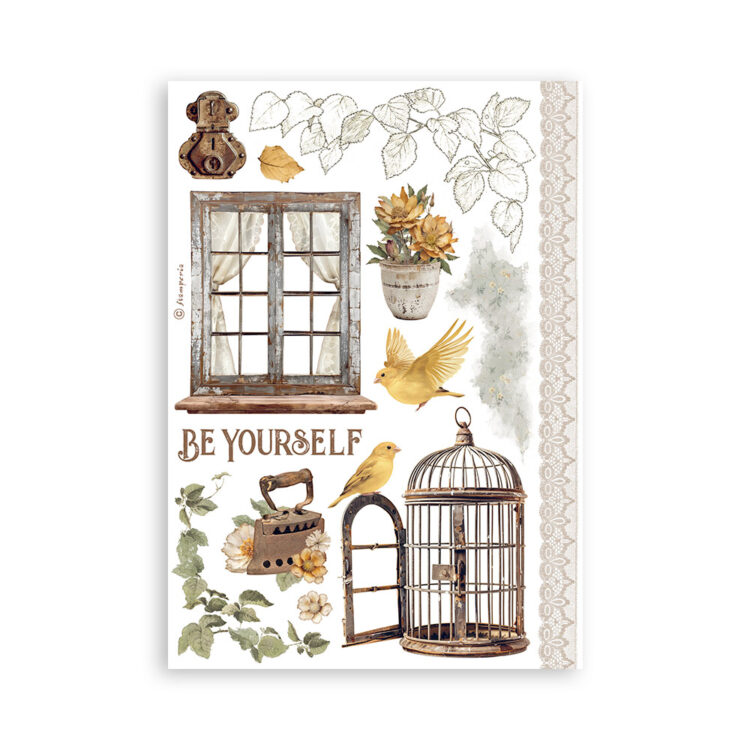 STAMPERIA GOLDEN HARMONY WASHI PAD 8 COLI A5 -SBW11 - Imagine 4
