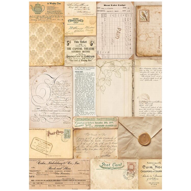 HÂRTIE DE OREZ STAMPERIA DECOUPAGE A4 - DFSA4947 - Imagine 1