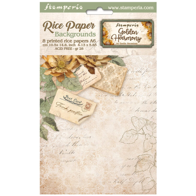 HÂRTIE DE DECOUPAGE STAMPERIA ARMONIE DE AUR 8 BUC. A6 DFSAK6029 - Imagine 9