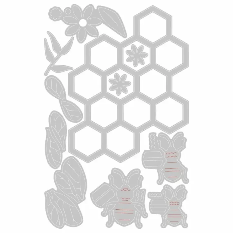 MATRIȚE DE TĂIERE SIZZIX THINLITS - BEE EHE - Imagine 3