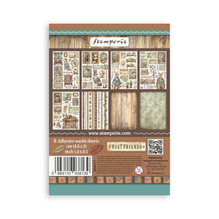 STAMPERIA ALTEREGO WASHI PAD 8 COLI A5 -SBW12 - Imagine 10