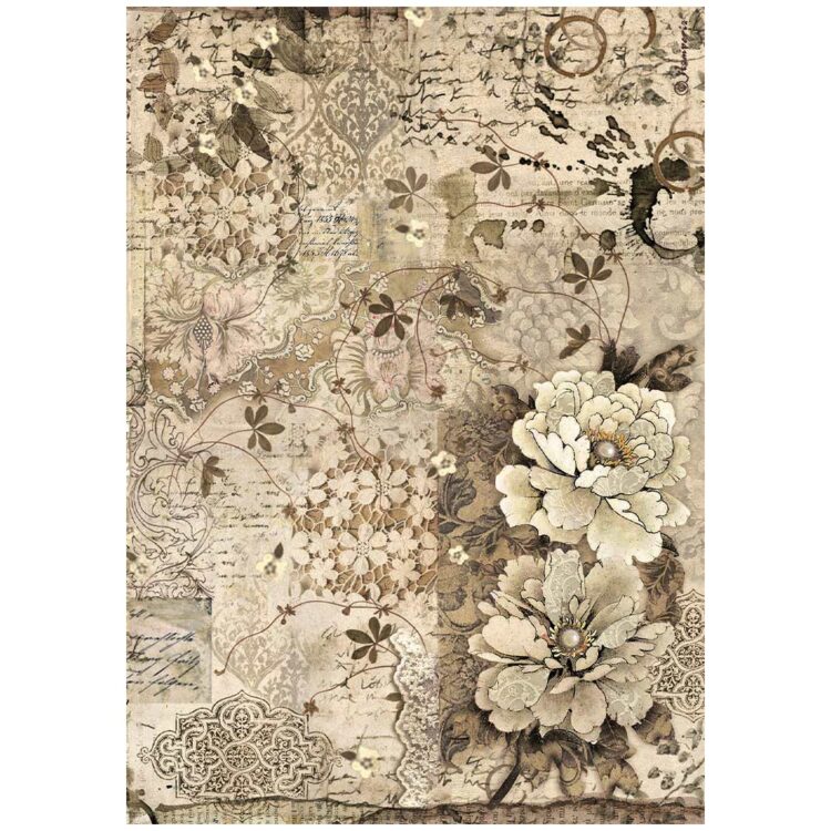 full_DFSA4961_1 HÂRTIE DE OREZ DECOUPAGE DIN DANTELĂ VECHE STAMPERIA A4 - DFSA4961 - Imagine 1