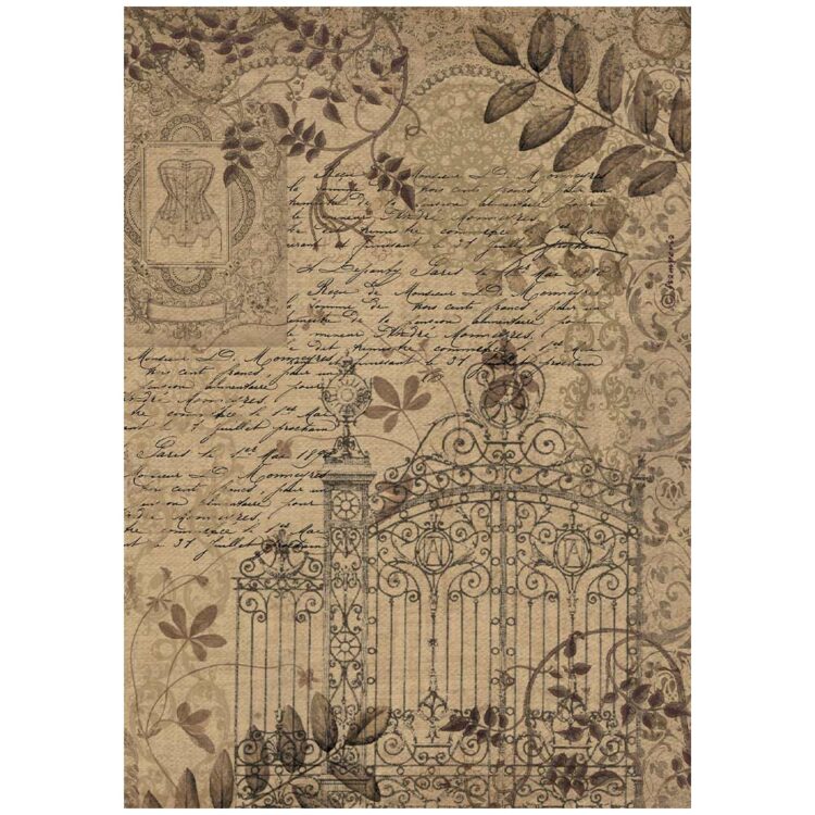 full_DFSA4964_1 HÂRTIE DE OREZ DECOUPAGE DIN DANTELĂ VECHE STAMPERIA A4 - DFSA4964 - Imagine 1