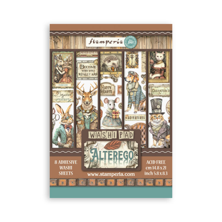 STAMPERIA ALTEREGO WASHI PAD 8 COLI A5 -SBW12 - Imagine 1