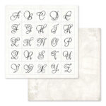 HÂRTIE BLOC STAMPERIA LETTERS & FLOWERS 30.5/30.5CM-SBBL22 - Imagine 2