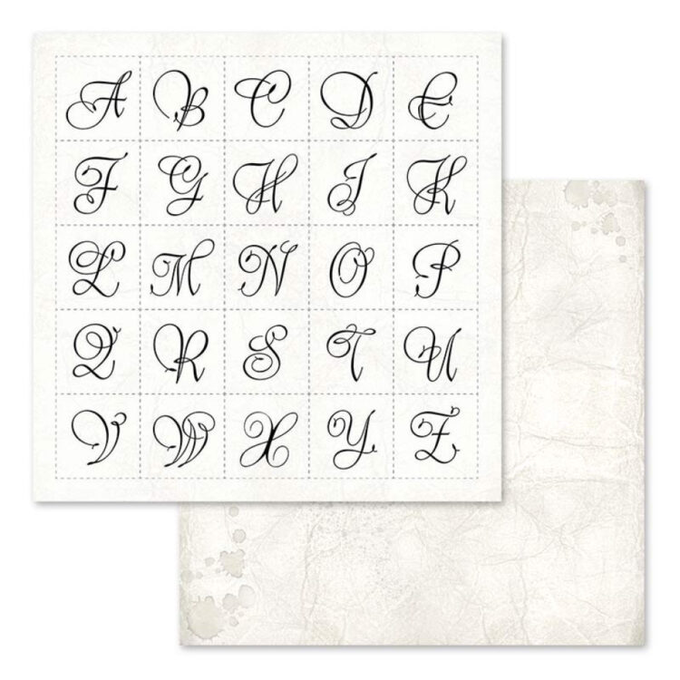 HÂRTIE BLOC STAMPERIA LETTERS & FLOWERS 30.5/30.5CM-SBBL22 - Imagine 2