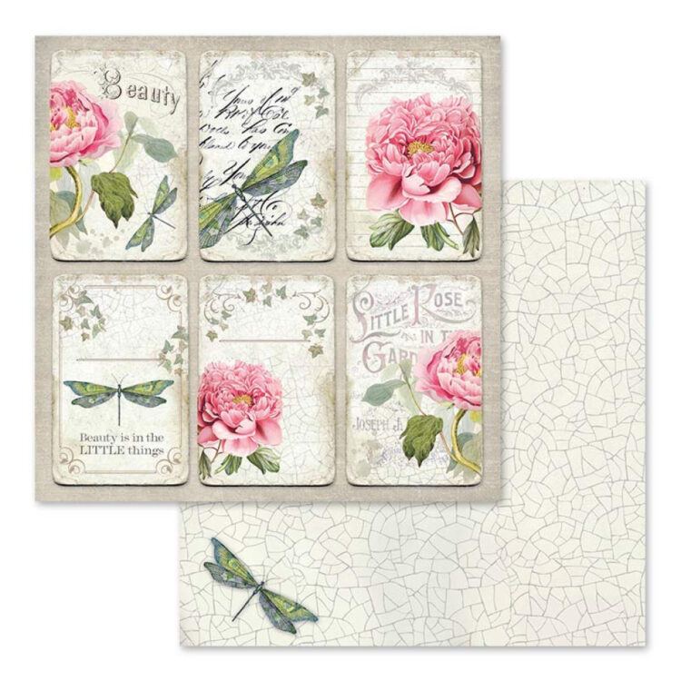 HÂRTIE BLOC STAMPERIA LETTERS & FLOWERS 30.5/30.5CM-SBBL22 - Imagine 3