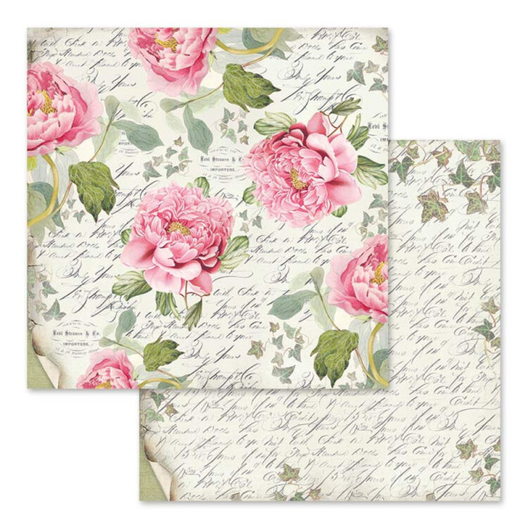 HÂRTIE BLOC STAMPERIA LETTERS & FLOWERS 30.5/30.5CM-SBBL22 - Imagine 11