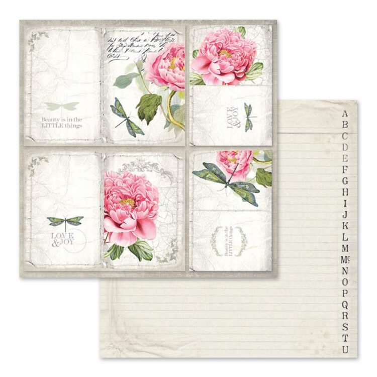 HÂRTIE BLOC STAMPERIA LETTERS & FLOWERS 30.5/30.5CM-SBBL22 - Imagine 7