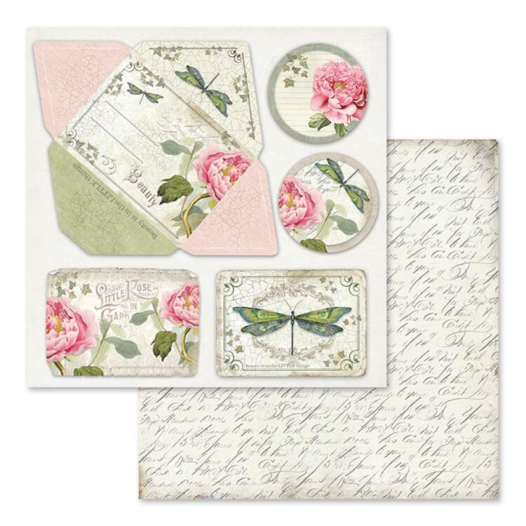 HÂRTIE BLOC STAMPERIA LETTERS & FLOWERS 30.5/30.5CM-SBBL22 - Imagine 6