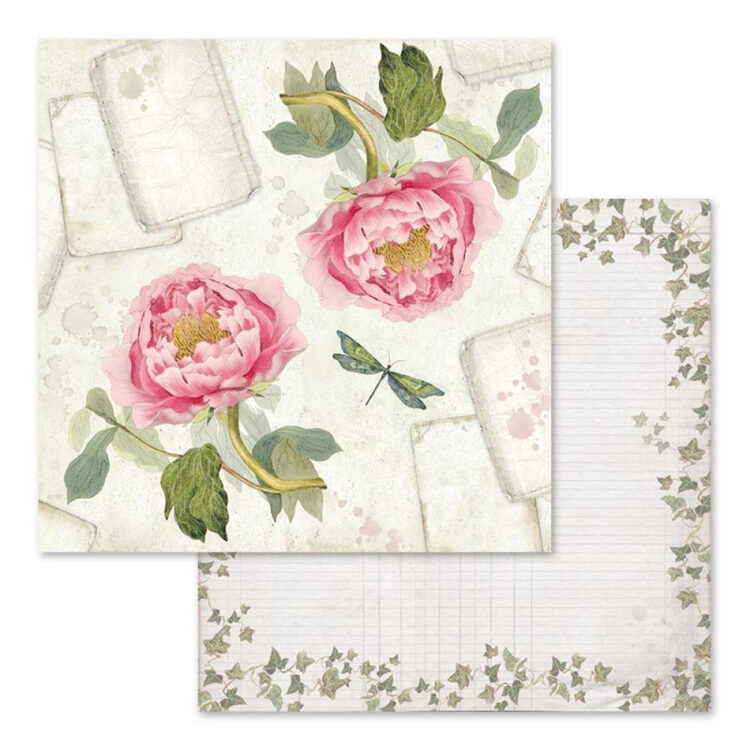 HÂRTIE BLOC STAMPERIA LETTERS & FLOWERS 30.5/30.5CM-SBBL22 - Imagine 5