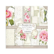 HÂRTIE BLOC STAMPERIA LETTERS & FLOWERS 30.5/30.5CM-SBBL22