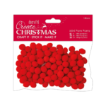 MINI POMPOANE PENTRU DECOR DOCRAFTS 120 BUC ROȘU-PMA 105957