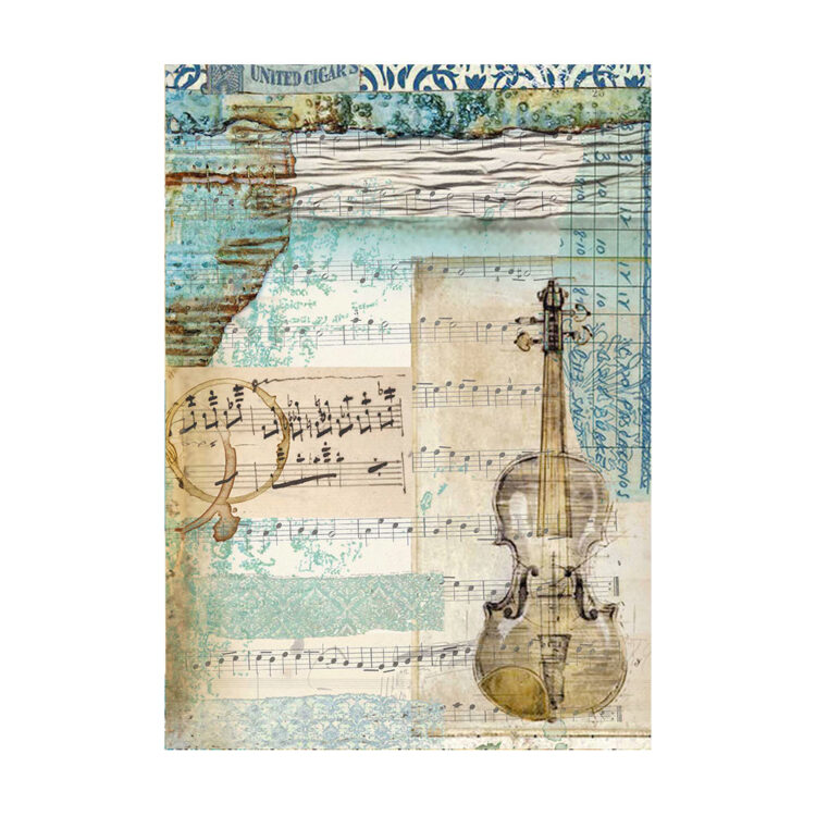 STAMPERIA MUSIC DECOUPAGE PAPER 8 BUC. A6 DFSAK6033 - Imagine 9