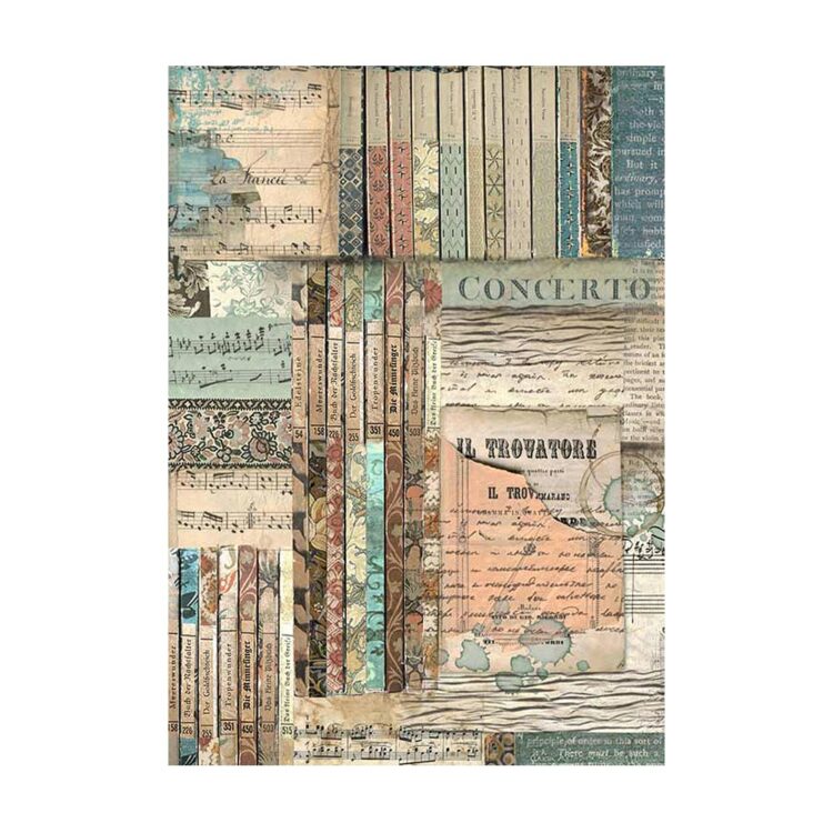 STAMPERIA MUSIC DECOUPAGE PAPER 8 BUC. A6 DFSAK6033 - Imagine 7