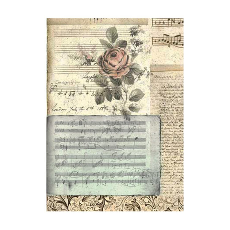 STAMPERIA MUSIC DECOUPAGE PAPER 8 BUC. A6 DFSAK6033 - Imagine 5