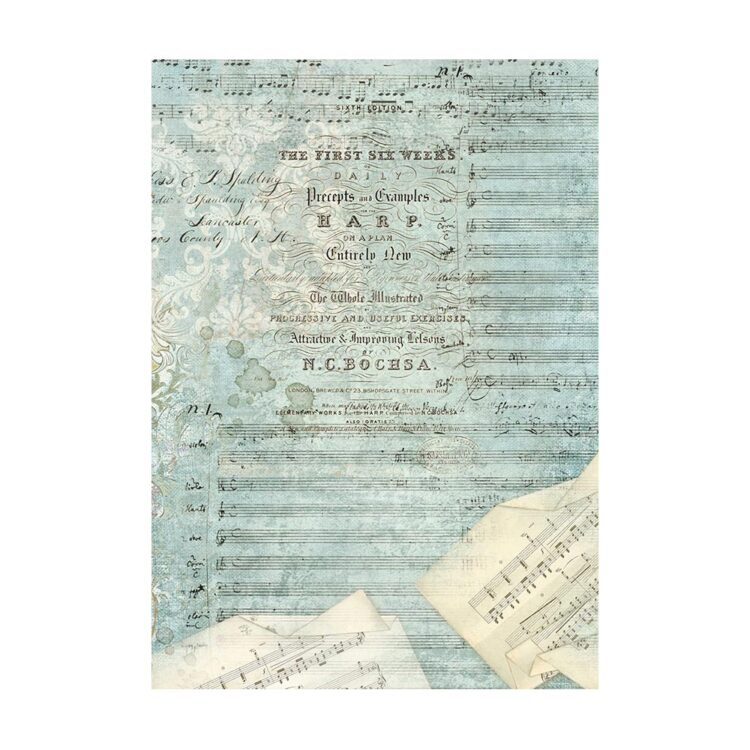 STAMPERIA MUSIC DECOUPAGE PAPER 8 BUC. A6 DFSAK6033 - Imagine 4