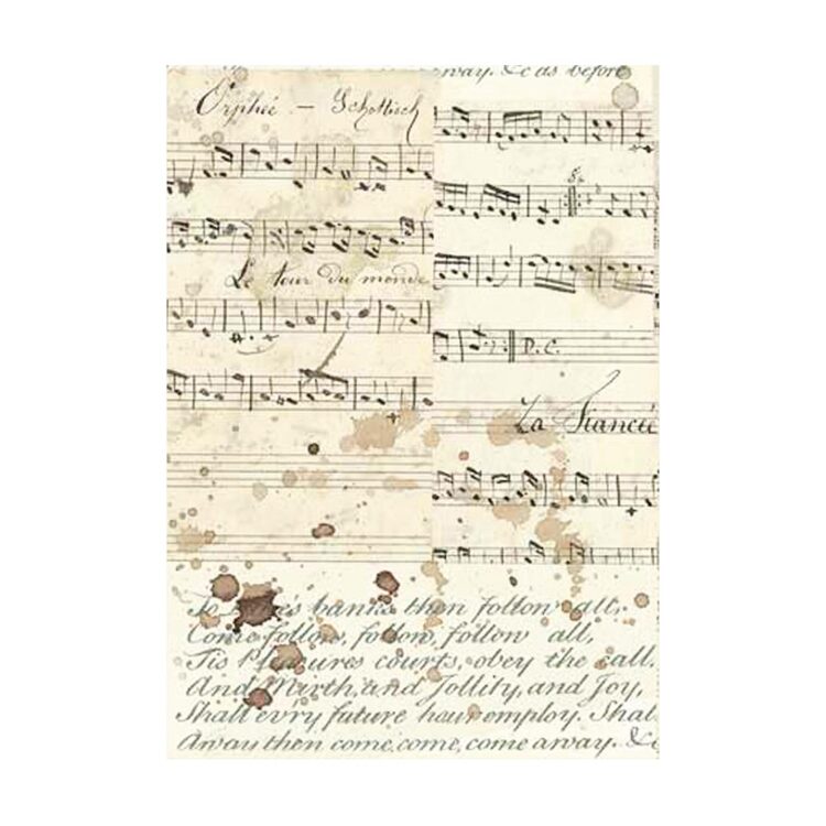 STAMPERIA MUSIC DECOUPAGE PAPER 8 BUC. A6 DFSAK6033 - Imagine 3